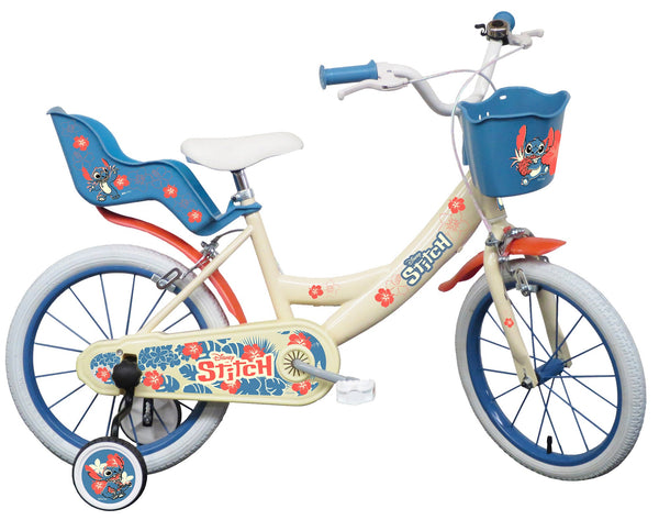 Bicicletta per Bambina 16"" 2 Freni con Licenza Disney Stitch Bianca online