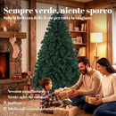 Albero di Natale Artificiale Ø100x180 cm con 700 Rami Ignifughi e Base Pieghevole in Acciaio Verde      