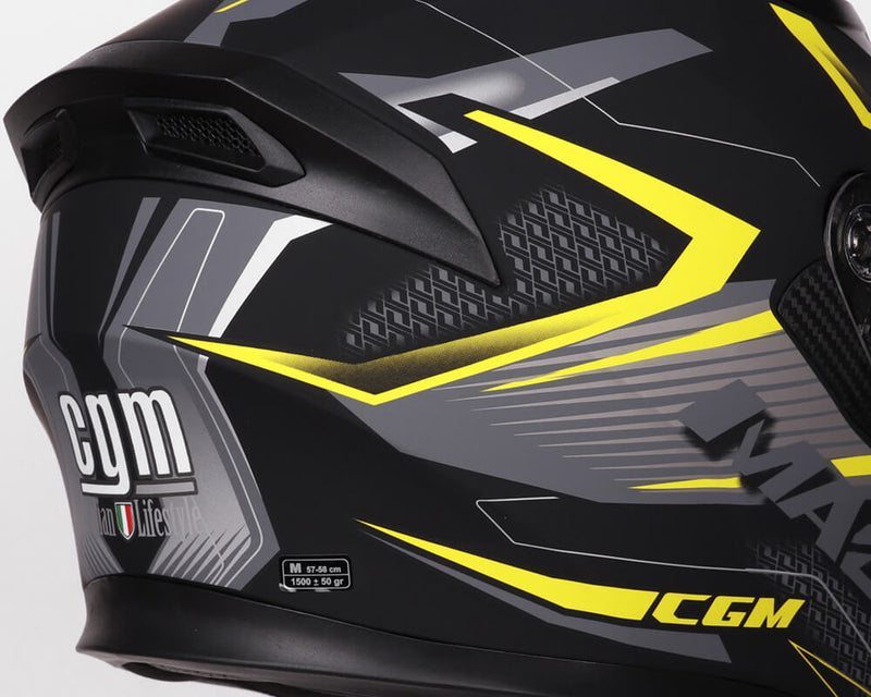 Casco Integrale per Scooter Visiera Lunga CGM Tampere Mach 2 316G Giallo Fluo Opaco Varie Misure