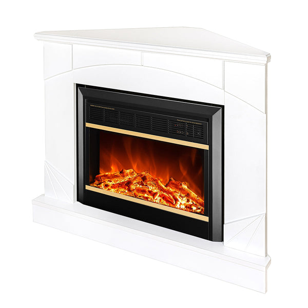sconto Camino Elettrico da Pavimento 85x106x53 cm Effetto Fiamma 1500W Madeira colt & Mars Bianco