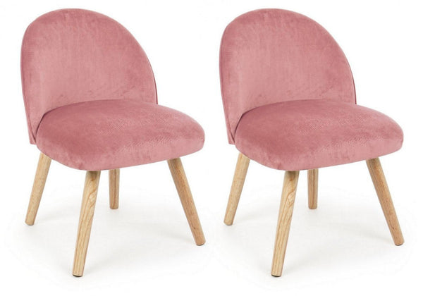 Set 2 Poltroncine 47x57x76 cm Adeline in Velluto Rosa Antico online