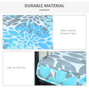 Set 2 Cuscini per Dondolo e Panchine 120x50x5 cm in Poliestere Azzurri