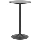 Tavolo da Cucina Alto Bar Ø60x102 cm per 2 Persone in MDF e Metallo Nero      