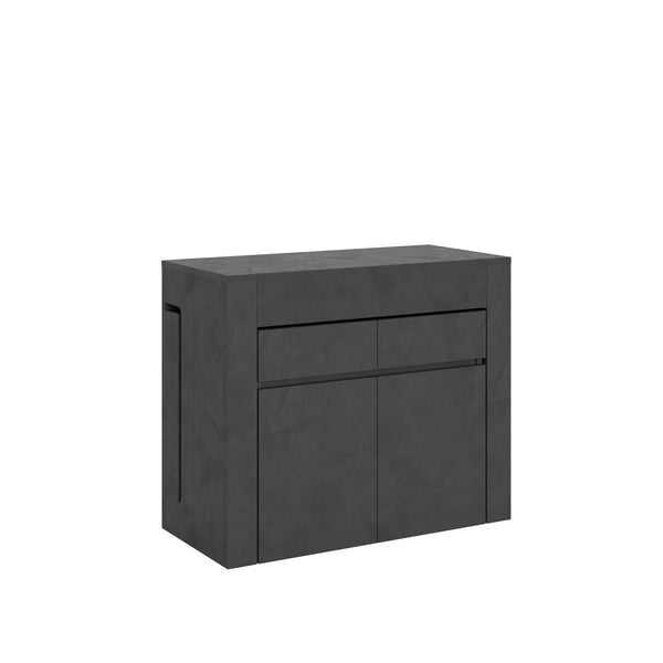acquista Consolle Tavolo Allungabile 90-302x42x75 cm Evolve Antracite Spatolato con Panca Inferiore e Superiore