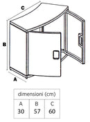 Mobiletto SPA con Ante per Vasca Idromassaggio Rotonde 60x30x57 cm Grigio