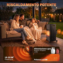 Stufa a Gas ed Elettrica Pieghevole 4,2 kW 42x46x75 cm con 3 Livelli di Calore e Sensore ODS in Metallo Nero      