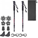 Set 2 Bastoni da Trekking 135 cm Regolabili con Impugnatura Antiscivolo