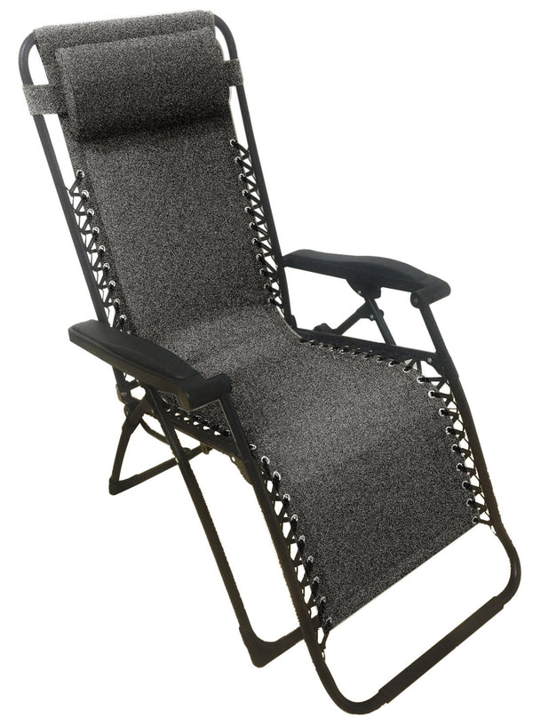 sconto Sedia Sdraio Reclinabile Pieghevole in Texilene con Cuscino Soriani Rio Text Grigia