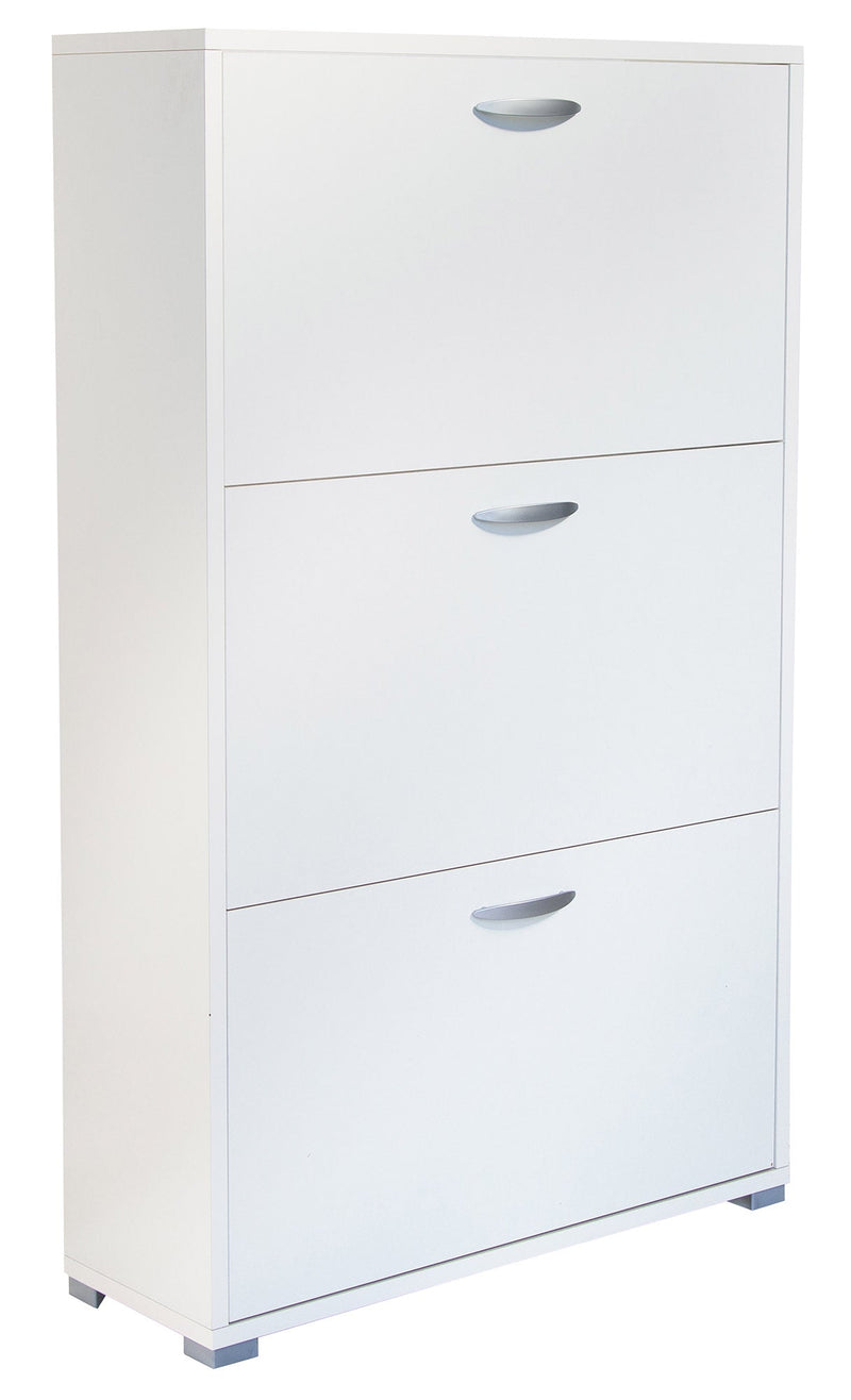 Scarpiera 3 Ante a Ribalta 73x25x120 cm in Legno Salvaspazio Bianca