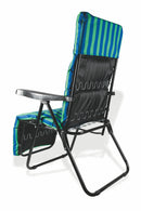 Sedia Sdraio Reclinabile Pieghevole Soriani Righe Verde e Blu