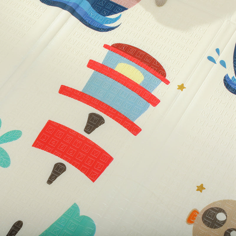 Tappeto Morbido per Bambini 196x176x1,5 cm Superficie Impermeabile in XPE a Tema Animali   