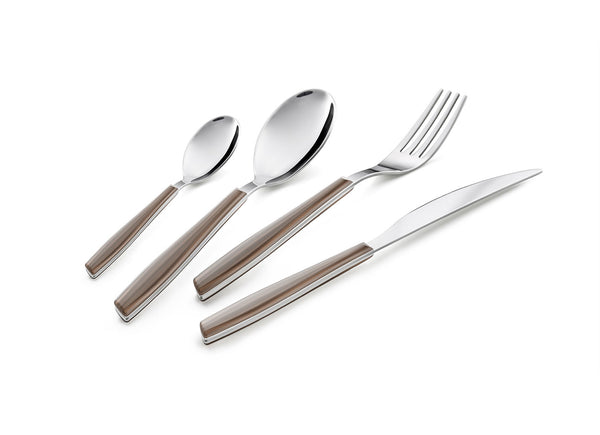 acquista Servizio Set di Posate 24 Pezzi in Acciaio Eme Wave Nocciola 408