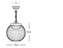 Lampada a Sospensione da Esterno a LED 20W 4000K Sovil Nero