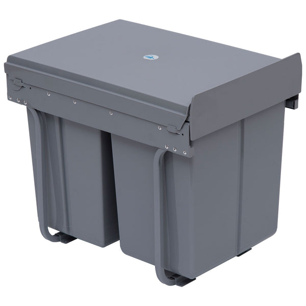 sconto Pattumiera Differenziata 3 Contenitori 48x34,2x41,8 cm 40lt per Mobili Grigio