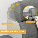 Divano 2 Posti 189x96,5x84 cm in Similpelle Grigio