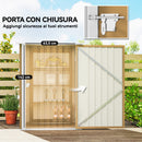 Casetta Box da Giardino Porta Attrezzi 100x104x160 cm con Porta a Battente in Acciaio Galvanizzato Giallo      