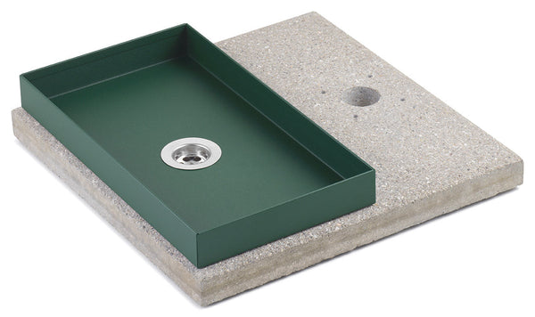 Base con Vaschetta per Fontane con Ghiera Piccola 40x40x5 cm in Cemento Belfer 42/BSE/6 Verde prezzo