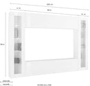 Parete Attrezzata Soggiorno 260x30x180 cm Maruska n°4 Bianco Lucido 