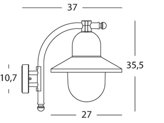 Lampada Applique in Basso Colore Grigio per Esterno Linea Ice Livos