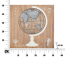 Pannello Mondo Ferro/Legno 50,7x6,5x50,7 cm in Legno e Ferro Marrone