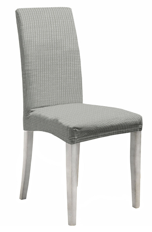 online Set 2 Coprisedie con Schienale Elasticizzati in Poliestere Leslie Grigio Chiaro