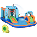 Castello Giostra Gonfiabile 420x370x230 cm con Scivolo Piscina e Pompa Multicolor