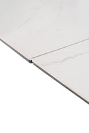 Tavolo Allungabile 140/170/200x90x76 cm in Metallo con Top in Ceramica su Vetro Bianco