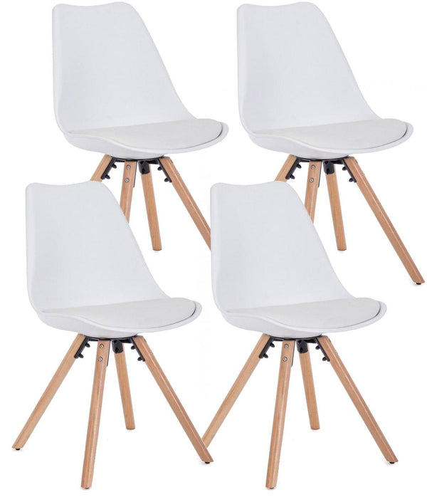 Set 4 Sedie 54x49x83,5 cm in Similpelle Bianco prezzo