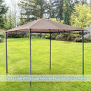 Tetto di Ricambio per Gazebo 3x3m con Prese d'Aria e Fori di Drenaggio 298x295 cm in Poliestere Beige