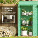 Serra da Giardino 6 Mensole e 2 Porte Avvolgibili 143x46x151cm Copertura in PE Verde