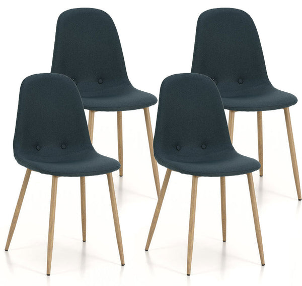 sconto Set 4 Sedie 43,5x41,5x87,5 cm in Tessuto Verde Petrolio