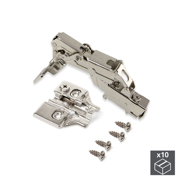 prezzo Cerniera a Scodellino 35 mm Collo Alto Chiusura Ammortizzata 165º con Basetta 10 Pezzi Emuca