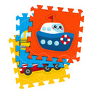 Tappeto Puzzle 9pz per Bambini Componibile Veicoli Multicolore