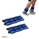 Coppia di Pesi  6 Kg per Caviglie e Polsi Blu