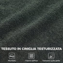 Divano 3 Posti Senza Struttura 225x93x68 cm con Seduta Ampia e Imbottitura Spessa in Ciniglia Verde Scuro      