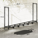 Legnaia Regolabile 235x31x116 cm con Telo Impermeabile e Catene in Acciaio Nero      