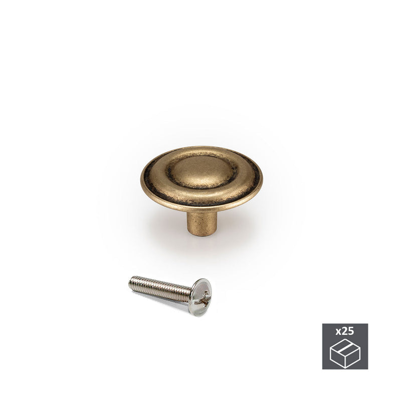 Pomolo per Mobile Zama Oro Antico 25 Pezzi Emuca