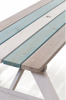 Set Birreria da Giardino Tavolo e 2 Panche in Legno Soriani Bianco