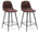 Set 2 Sgabelli 42x52xH93 cm in Similpelle Brigitte Moka Vintage
