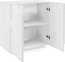 Credenza 2 Ante Battenti 81,2x44,2x86 cm Ping Bianco Lucido