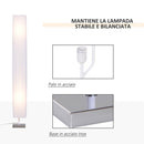 Lampada da Terra con Piantana in Tessuto Bianco 
