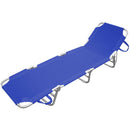 Lettino Prendisole in Alluminio Tessuto in Texilene Blu Piscina Mare Spiaggia