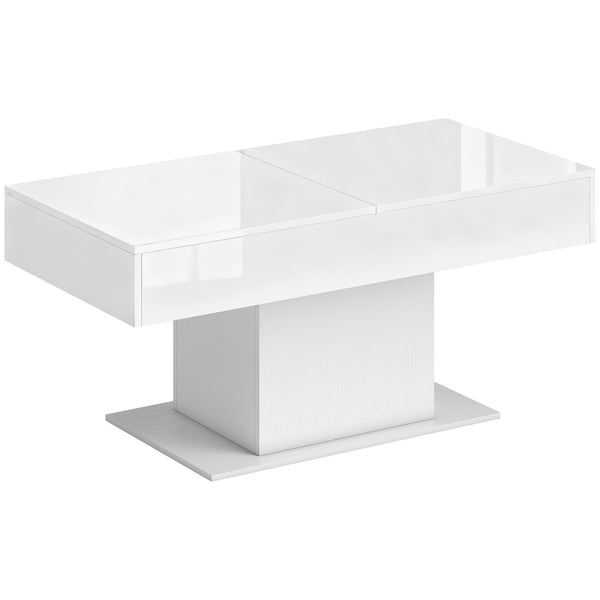 Tavolino da Caffè Estensibile 108-178.5x53x49 cm con Vano Contenitore Moderno Bianco Lucido acquista