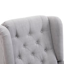 Poltrona in Tessuto Stile Francese 76x86x108 cm  Grigio