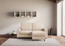 Divano 2 Posti con Pouf 148x155x85 cm Sakar in Tessuto Beige