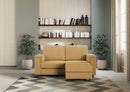 Divano 2 Posti con Pouf 168x145x85 cm Marrak in Tessuto Ocra