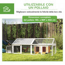 Pollaio da Giardino per 4-8 Galline con Rete Metallica e Tetto Apribile 240x112,5x76 cm in Legno Bianco      
