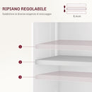 Tavolo a Ribalta Pieghevole con Ripiani a 3 Livelli Box e Rotelle 130x80x76,5 cm in MDF Bianco