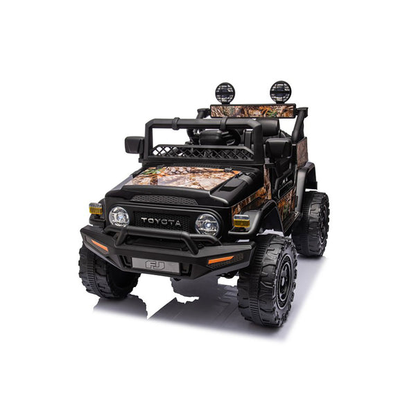 prezzo Macchina Elettrica per Bambini Fuoristrada Toyota Fj Cruiser 12V Telecomando Ruote in Gomma e Sedile in Pelle Nero e Mimetico