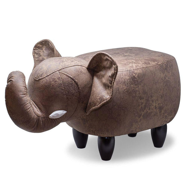 prezzo Sgabello Pouf Poggiapiedi per Bambini 65x34x37 cm Elefante Marrone Divina Home